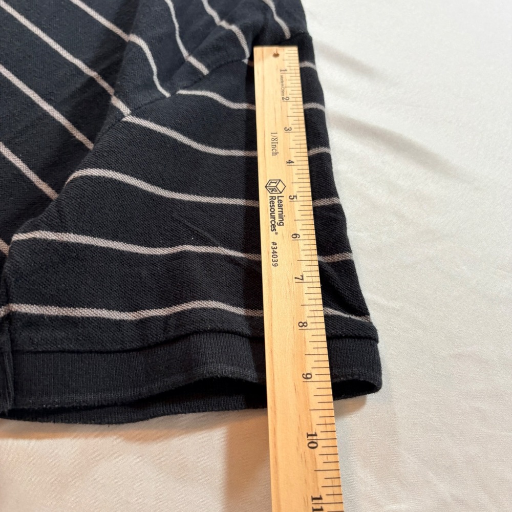 Angelo Litrico Polo Shirt Mens XL Navy Blue Striped Cotton Short Sleeve Casual - Picture 8 of 8